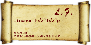 Lindner Fülöp névjegykártya